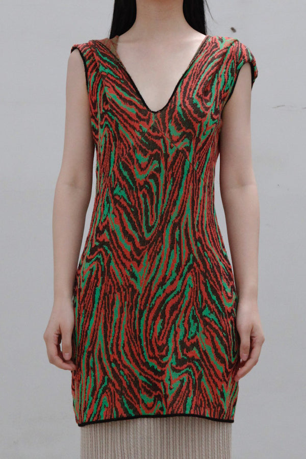 Vitelli Flowing Jacquard Drape Hooded Dress SS23_D25_E00MD_J6